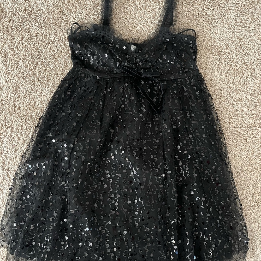 American Eagle Black Sequin Top